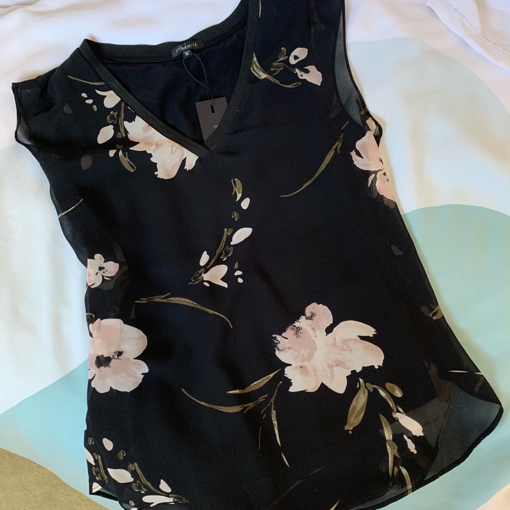 Dynamite + Floral Blouse/Tank + Size XS